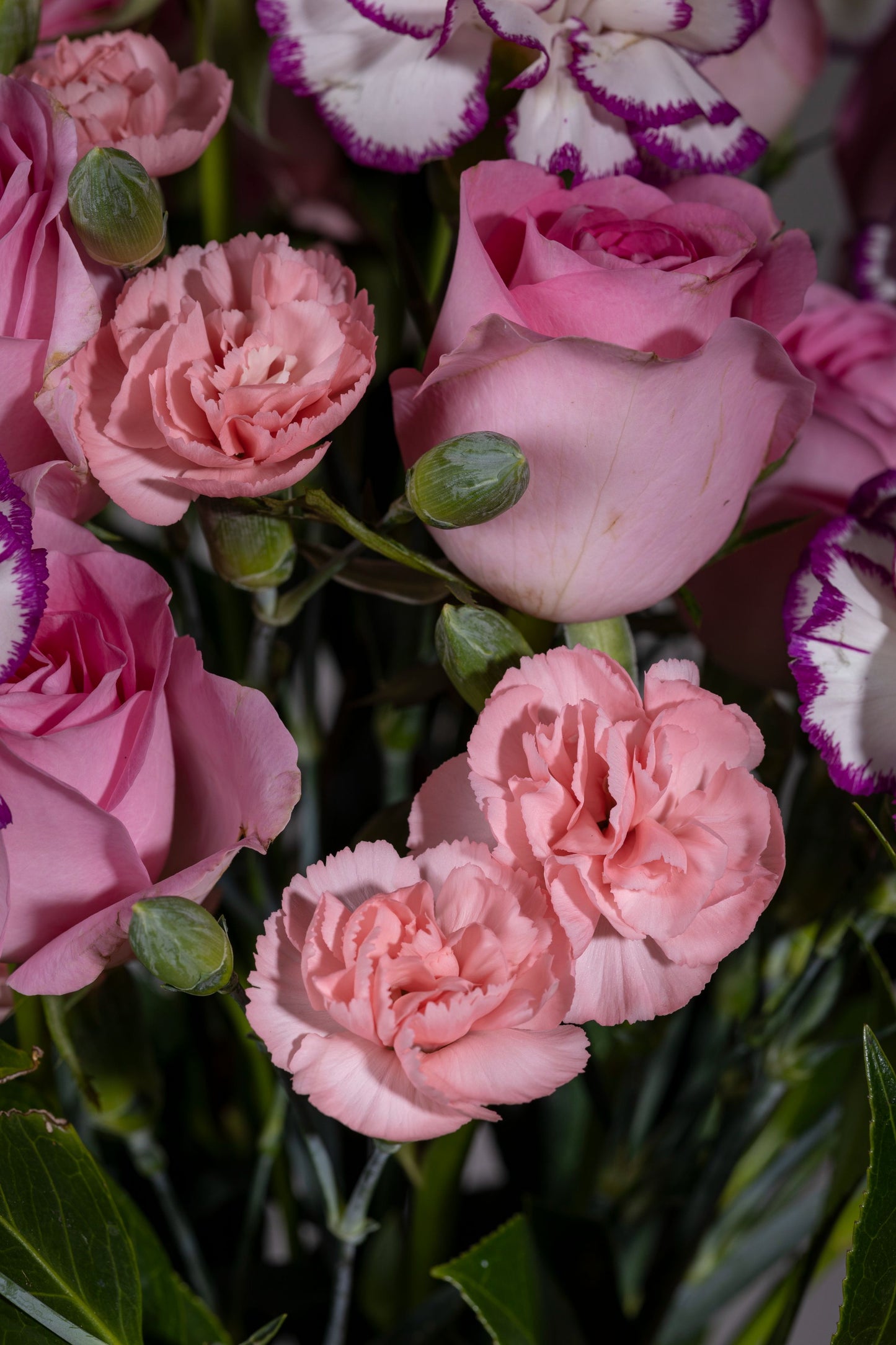 PINK SHOWERS | Beautiful pink and purple spray roses and carnations in a pickle jar | Flower delivery in Bengaluru | Buy flower bouquets online Bengaluru | Same-day flower delivery Bengaluru | Online florist Bengaluru | Order flowers online Bengaluru | Luxury flower bouquet in Bengaluru