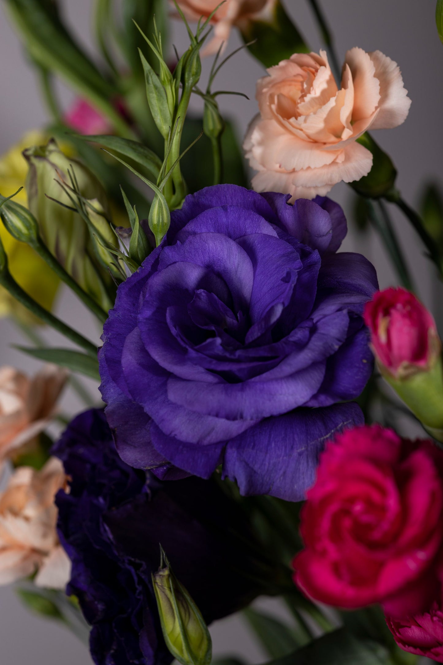 Joy of Colour – A custom blue powder-coated oval tin filled with vibrant pink Lisianthus flowers, Spray Carnation blossoms, and lush foliage, perfect for birthdays, anniversaries, thank you gifts, congratulations, and new baby celebrations. Flower delivery in Bengaluru | Buy flower bouquets online Bengaluru | Same-day flower delivery Bengaluru | Online florist Bengaluru | Order flowers online Bengaluru | Luxury flower bouquet in Bengaluru