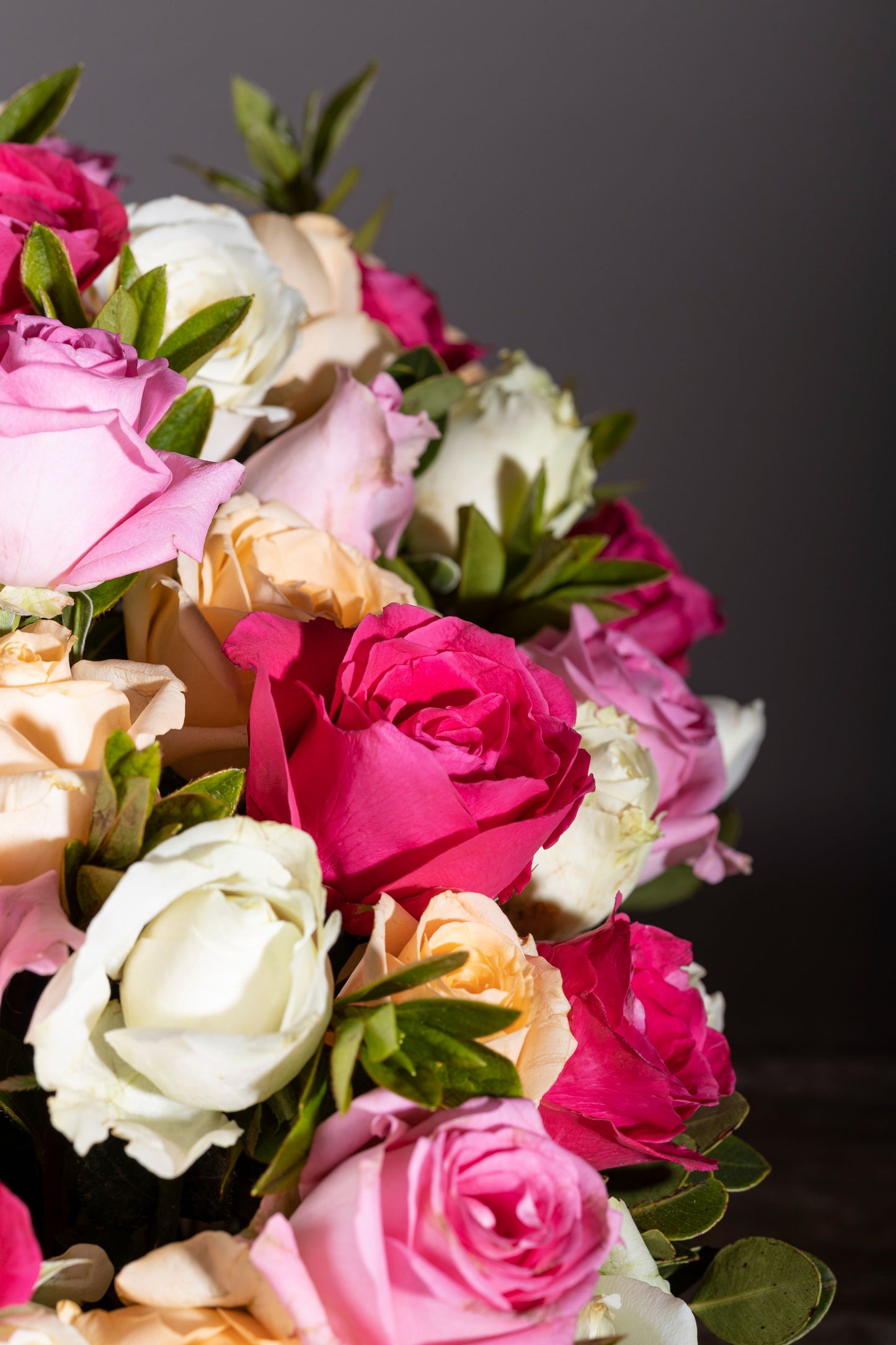 Peaceful Flower Basket – A stunning arrangement of red, pink, peach, and white roses, elegantly placed in a handcrafted upcycled hyacinth fiber basket. Perfect for birthdays, anniversaries, thank you gifts, congratulations, and new baby celebrations. Enjoy same-day flower delivery in Bengaluru from your trusted online florist in Bengaluru. Buy flower bouquets online in Bengaluru and experience the beauty of luxury flower bouquets in Bengaluru. Order flowers online in Bengaluru for any special occasion!
